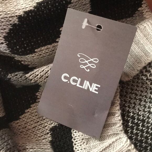 Grey Leopard Print Crewneck Sweater Extra Size Large - Picture 3 of 5